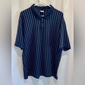 2/30$ Men’s Vintage Nike knitted navy blue with stripes 100% cotton Polo size XL